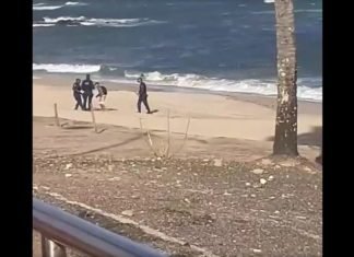 Guardas Municipais são flagrados agredindo banhista em Itapuã nesta terça-feira (8)