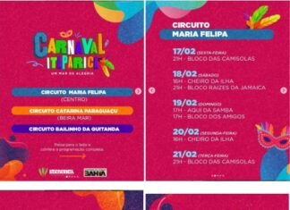 PROGRAMAÇÃO COMPLETA DO CARNAVAL 2023 DE ITAPARICA