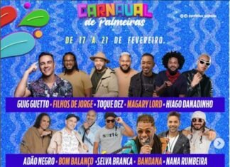 Divulgada Programação Oficial do Carnaval de Palmeiras