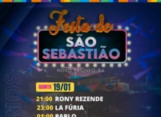 PREFEITURA DE NOVO TRIUNFO DIVULGA ATRAÇÕES DA FESTA DE SÃO SEBASTIÃO 2023