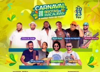 PROGRAMAÇÃO OFICIAL DO CARNAVAL BROTAS DE MACAÚBAS 2025