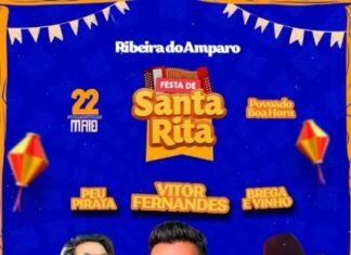 FESTA DE SANTA RITA 2025 EM RIBEIRA DO AMPARO ANUNCIADA