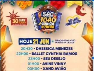 PROGRAMAÇÃO DO SÃO JOÃO DE SENHOR DO BONFIM 2025